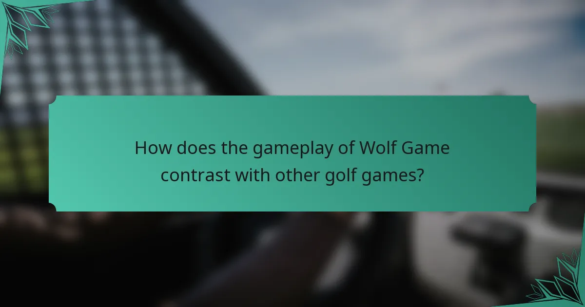How does the gameplay of Wolf Game contrast with other golf games?