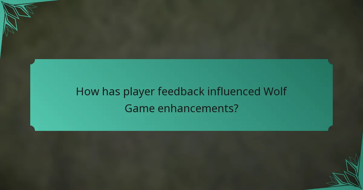 How has player feedback influenced Wolf Game enhancements?