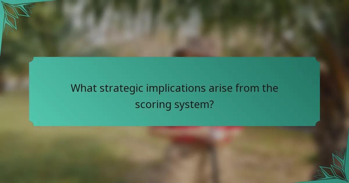 What strategic implications arise from the scoring system?
